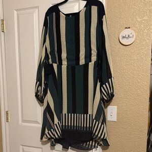 Anthropologie Sunday in Brooklyn Striped Green and Black Women's Dress